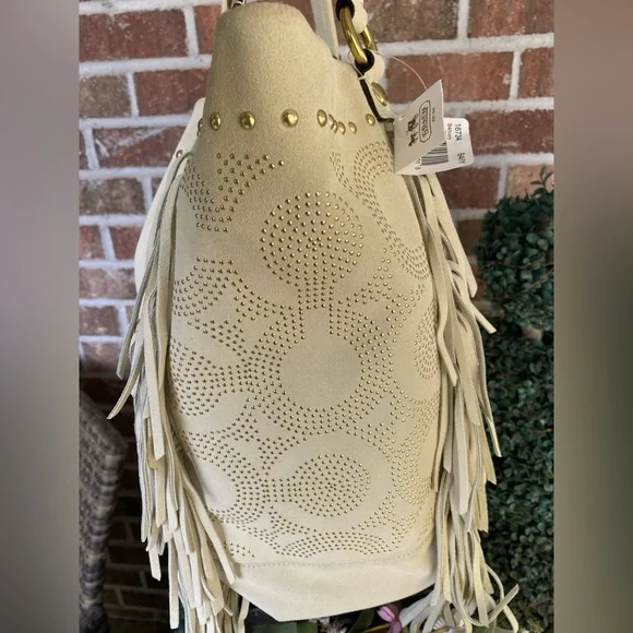 Coach Poppy Limited Edition BELLA Fringe Suede Shoulder Bag 16734 UNICORN! - Picture 10 of 15